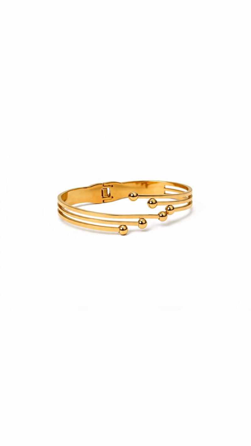 Golden bead cuff bracelet