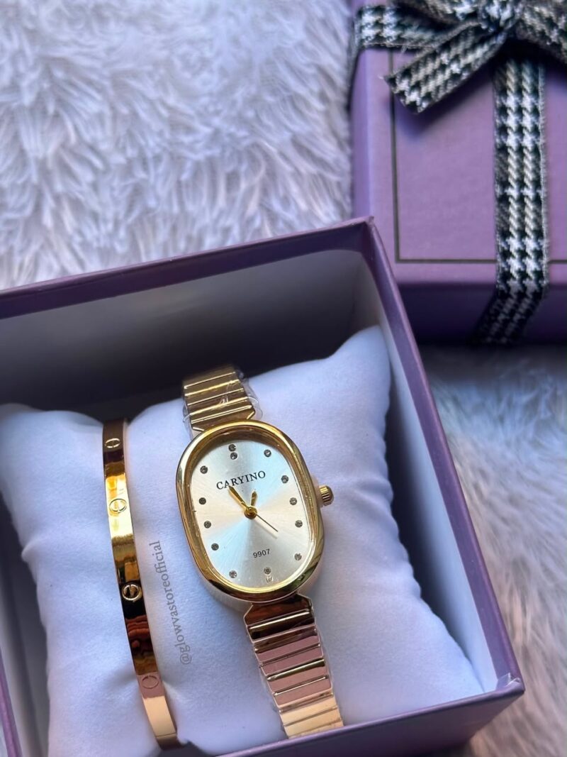 Royal gold combo( watch + bracelet + gift box)