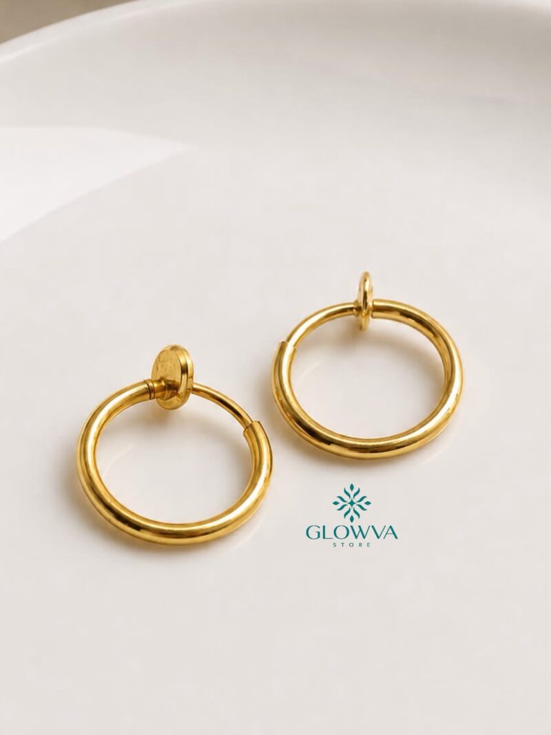 non piercing men (gold combo) stainless steel