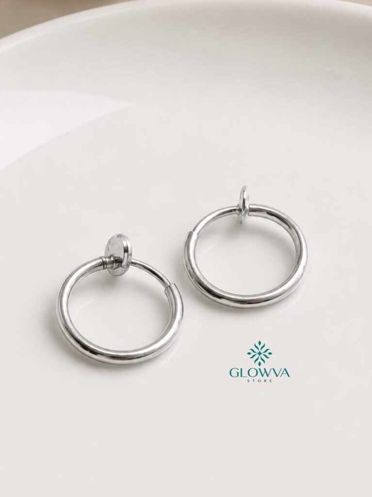 non piercing men (silver combo) stainless steel