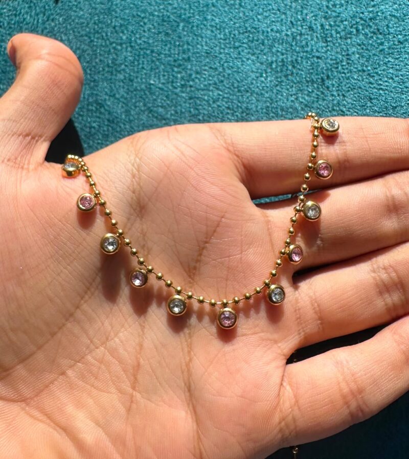 charms chain( pink & white )