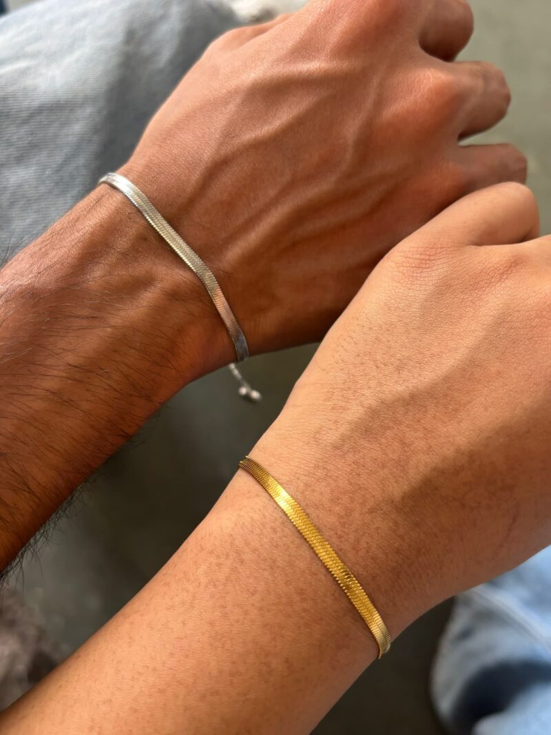 Couples snake bracelet ( silver & gold ) combo