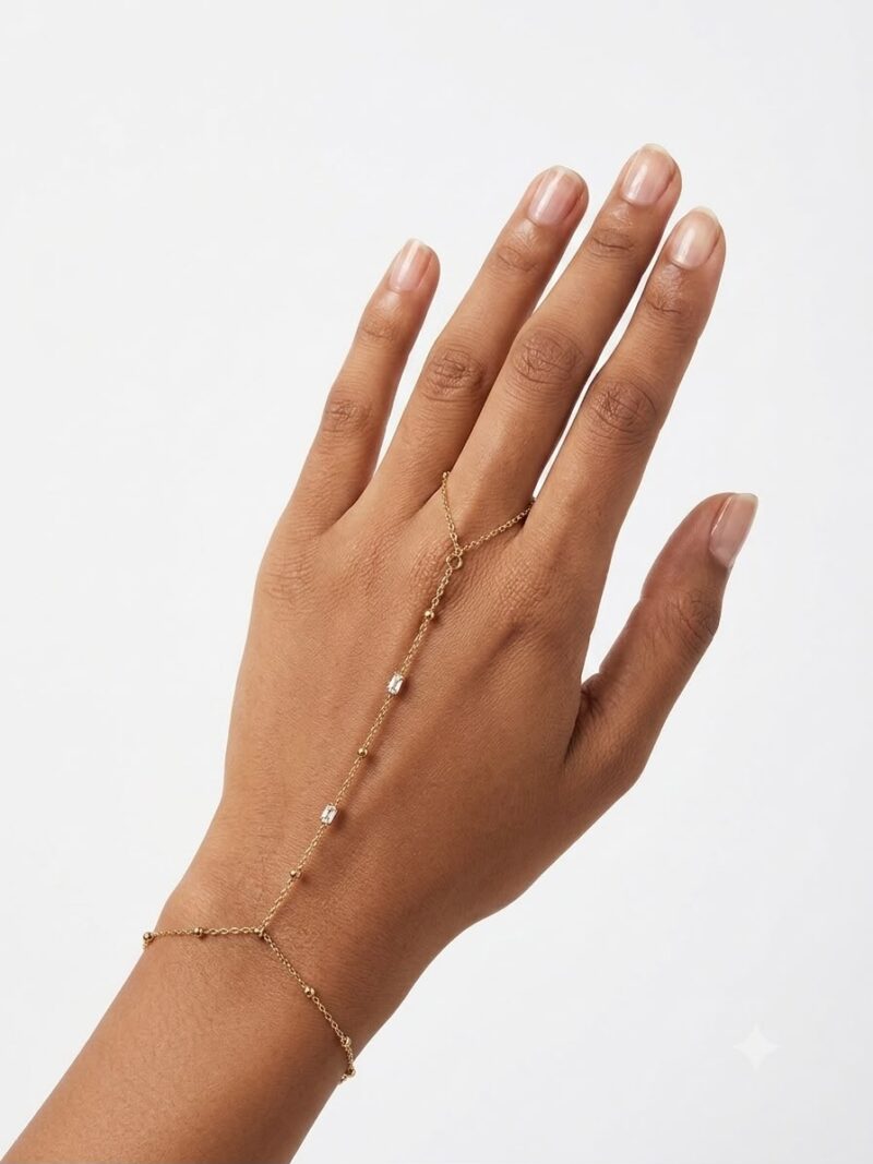 single layer crystal hand chain