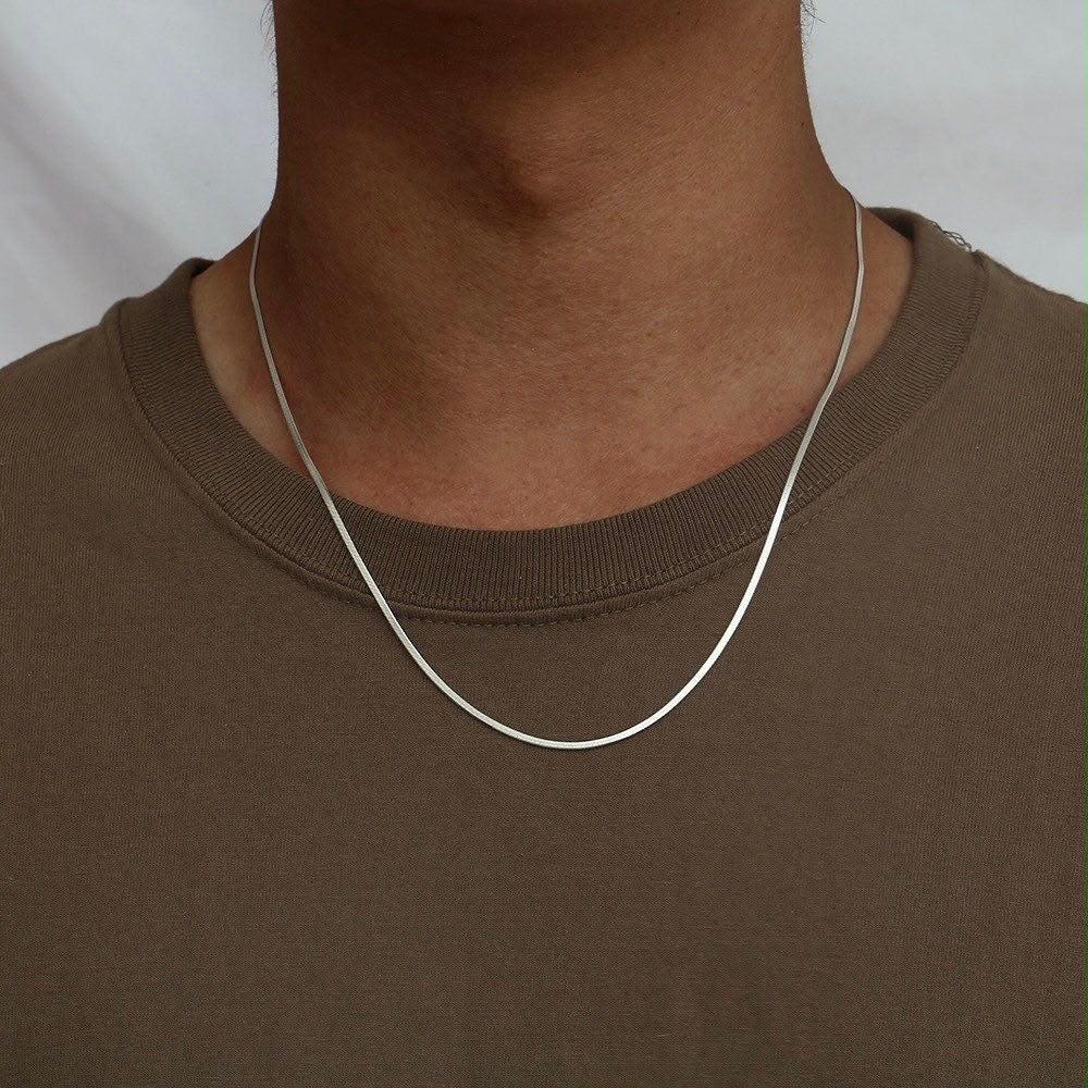 snake chain silver stainless steel - Image 1