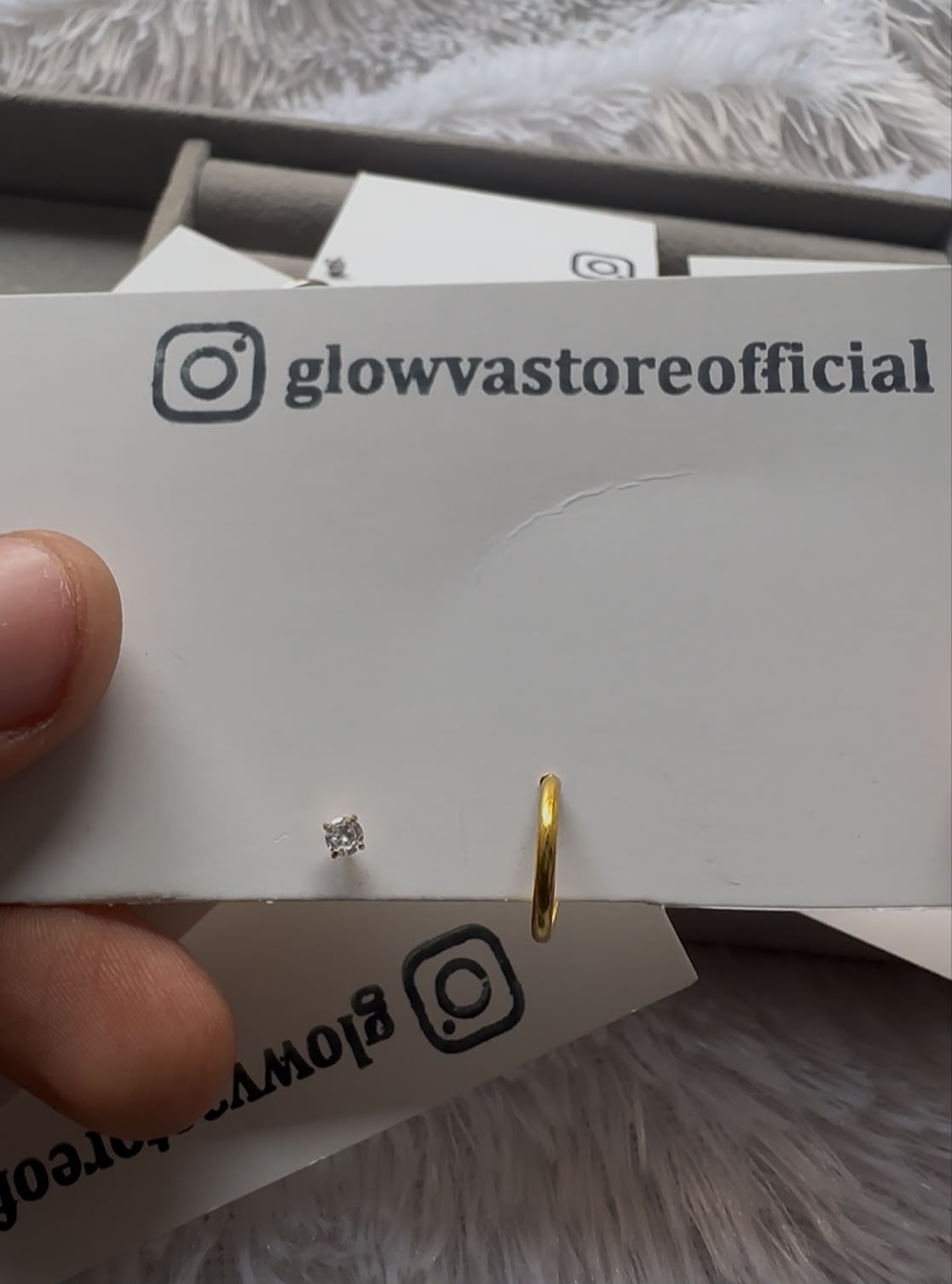 Viral mens combo( non piercing ring + piercing stone stud) gold - Image 1