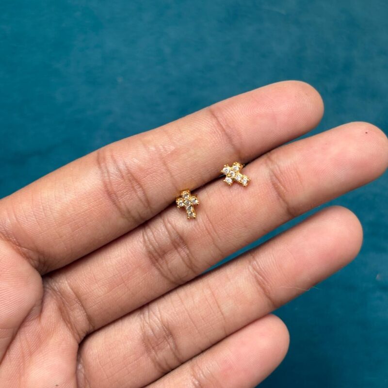Cross symbol second stud (pair) - Image 1