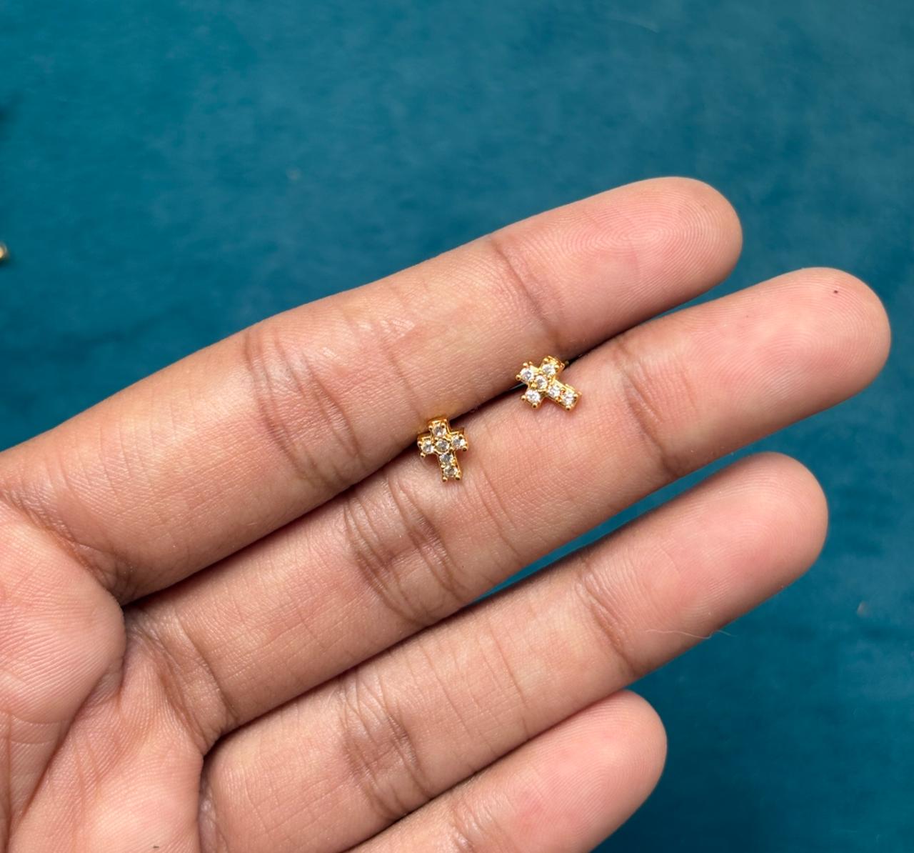 Cross symbol second stud (pair) - Image 1