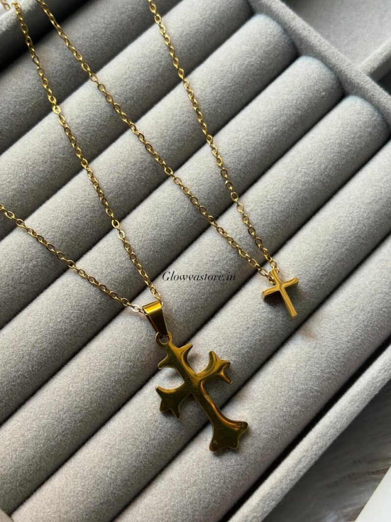 couple cross chain gold Anti-tarnish