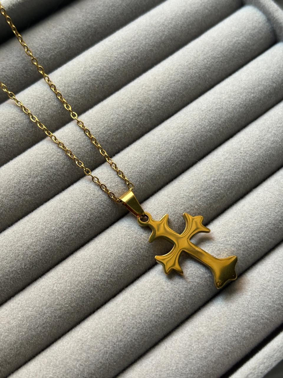 cross chain gold stainless-steel - Image 1