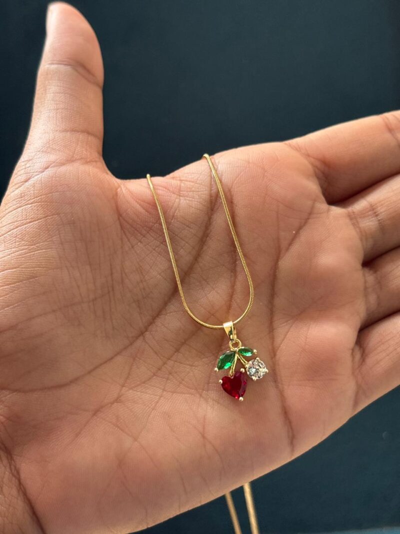 Red cherry pendant chain