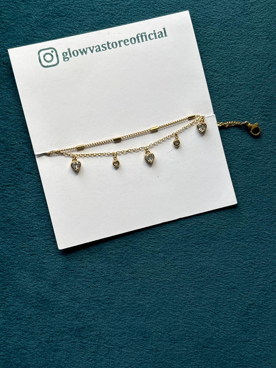Double layer heart chain bracelet - Image 1