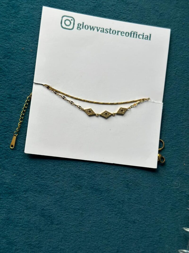Double layer evil eye chain bracelet