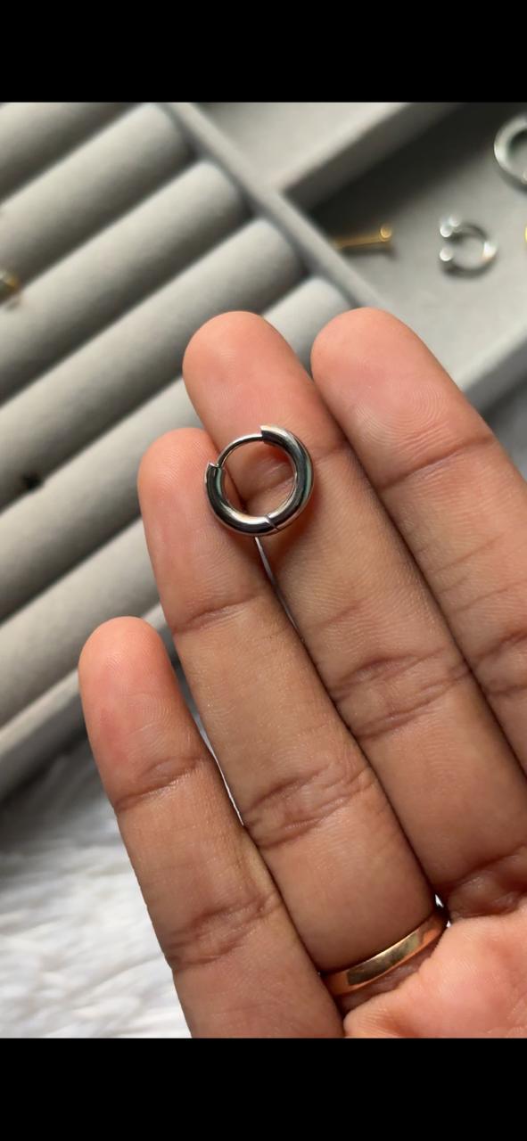 Silver ring earring (single)