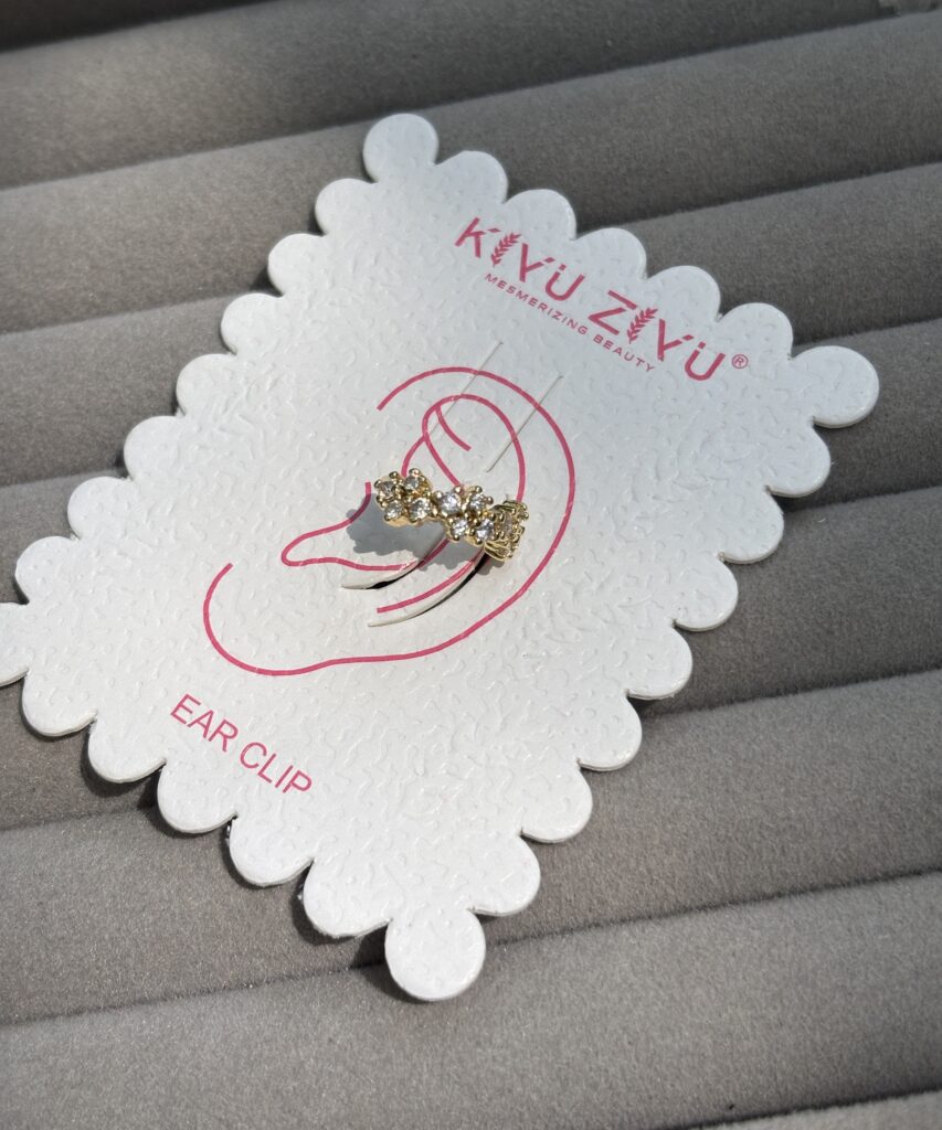 Crystal stones earcuff antitarnish(single)
