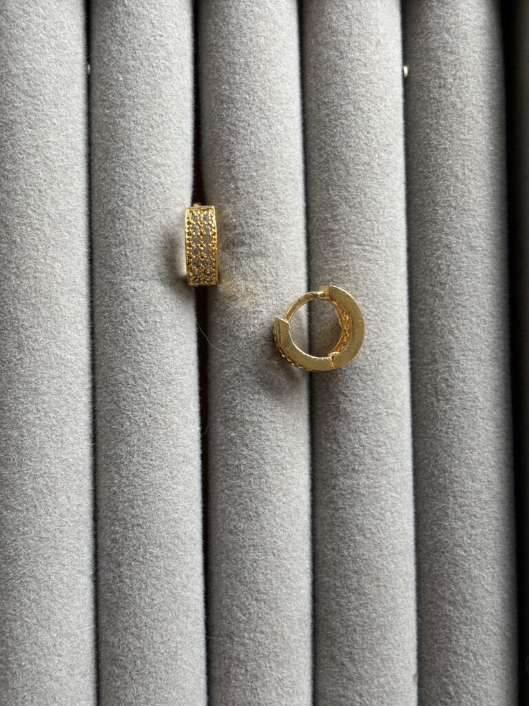 Bali stone earring microplated