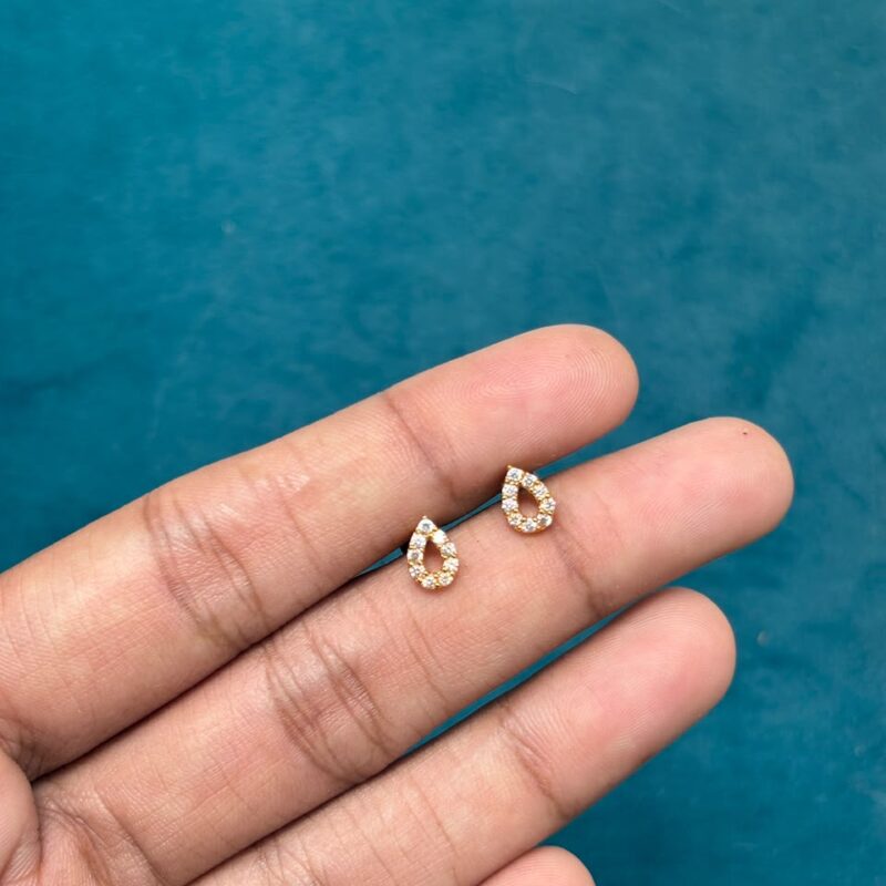 tear drop second stud microplated - Image 1