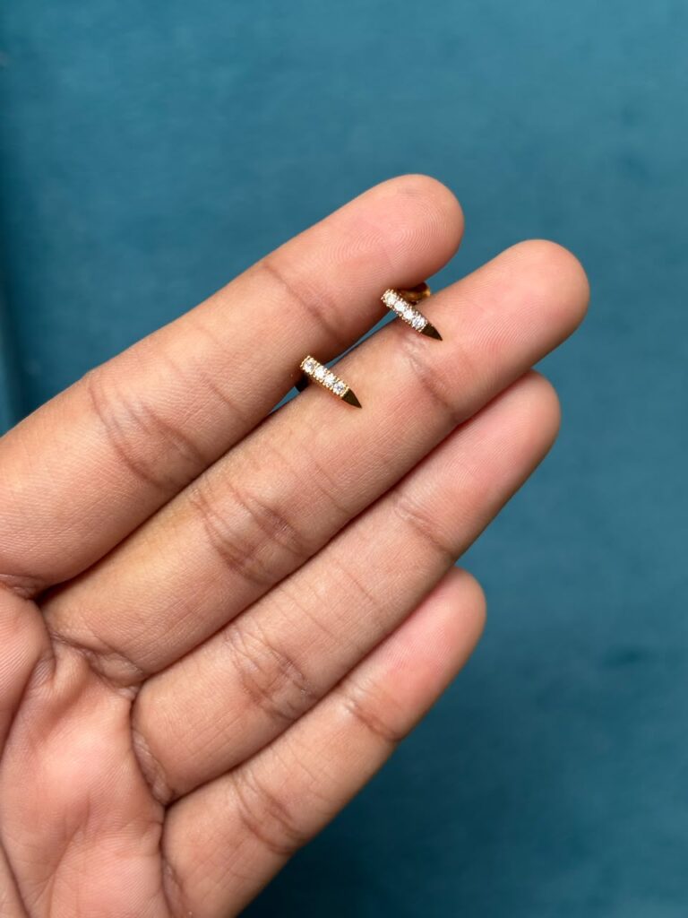 Nail-shaped microplated second stud
