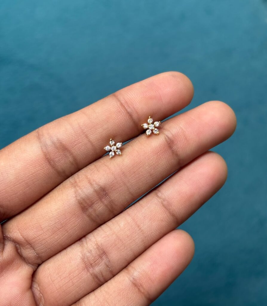 Floral microplated second stud