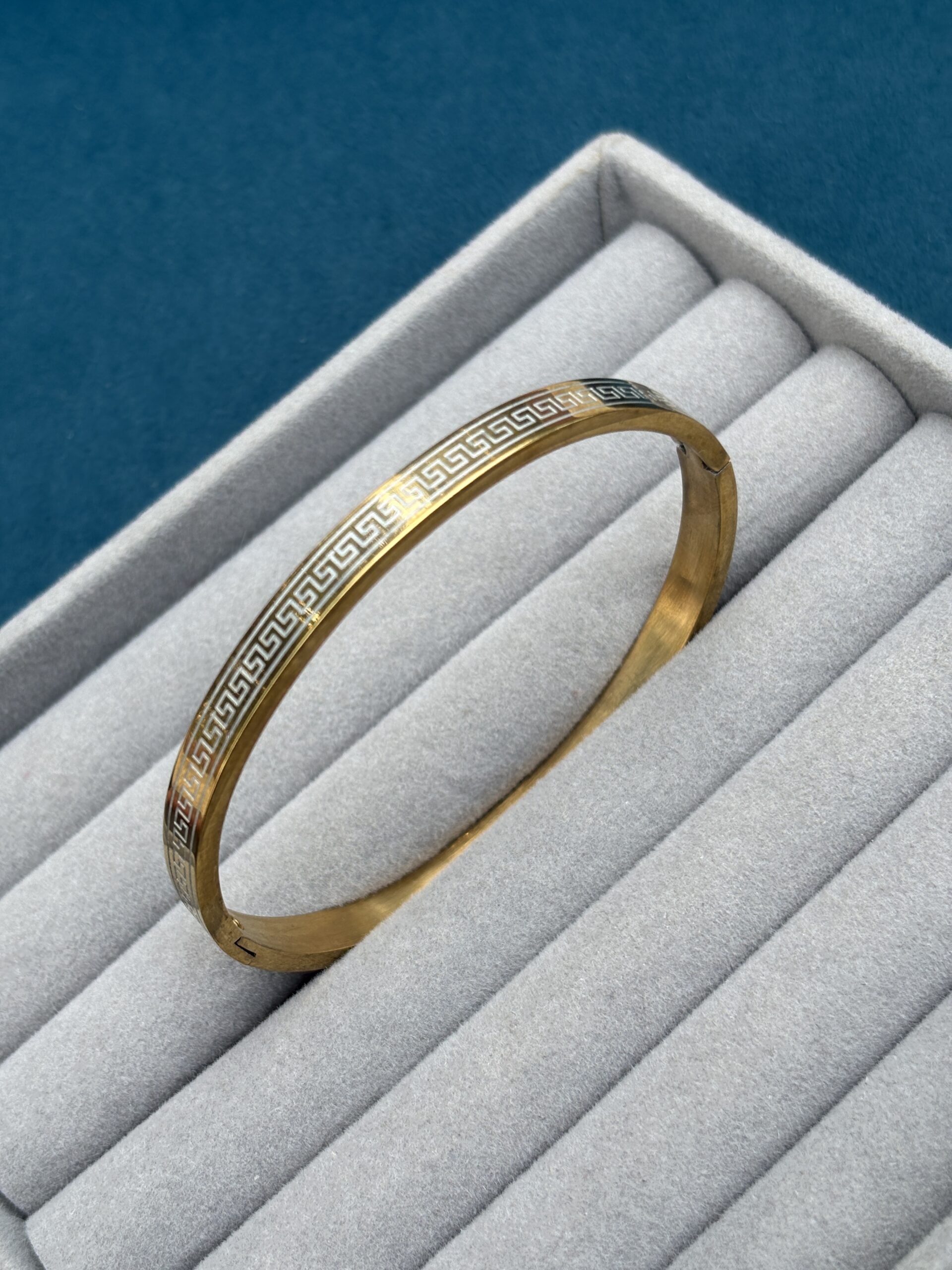 Men's stainless steel kada gold - Image 1