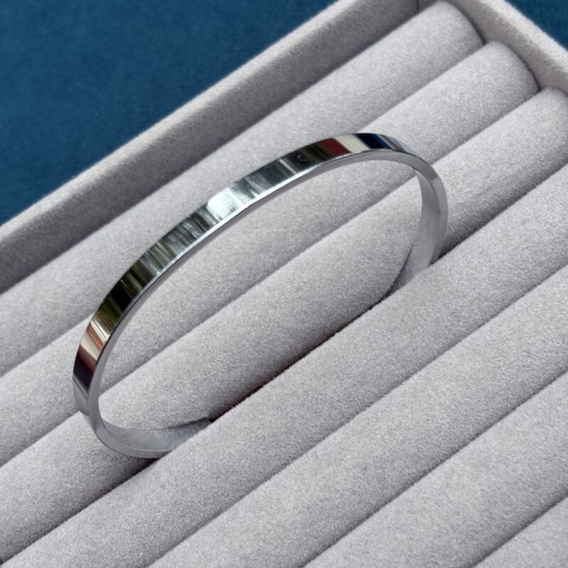 Silver open cuff kada(thin) - Image 1