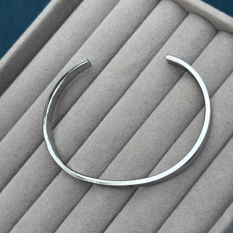 Silver open cuff kada(thin) - Image 2