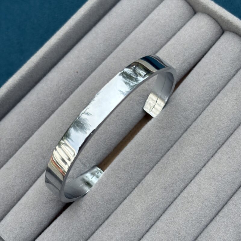 Silver open cuff kada(thick) - Image 1