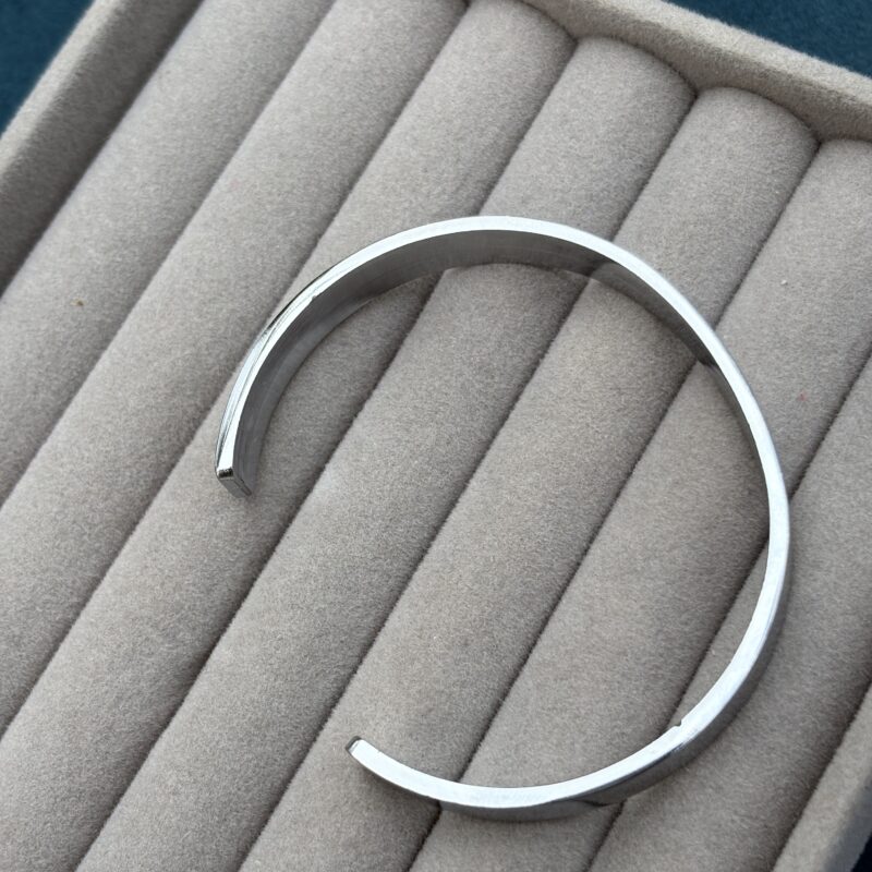 Silver open cuff kada(thick) - Image 2
