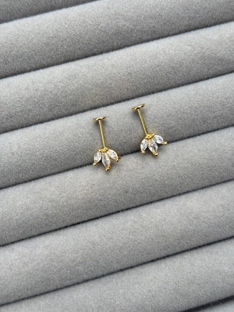 3 petal bugadi gold sterling steel