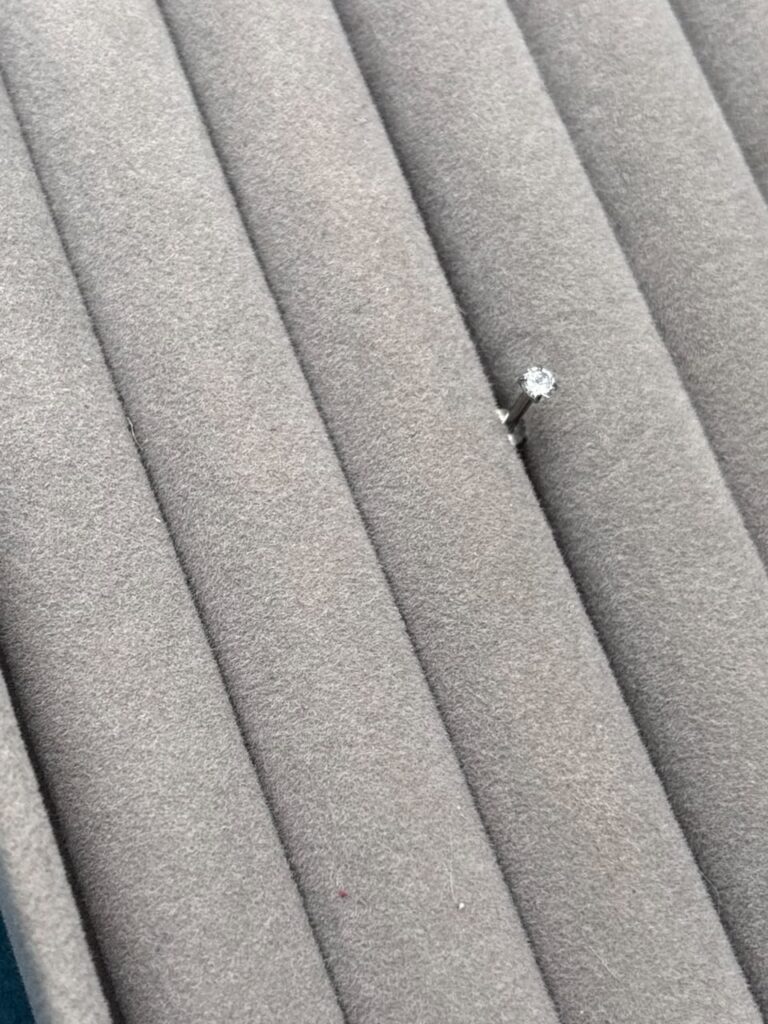 single stone stainless steel silver stud