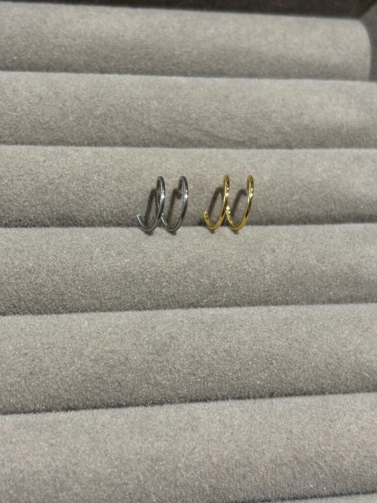 spiral earring pair( silver and gold )